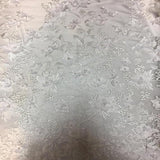 3D Embroidered Satin Floral Pearl Lace Fabric - 100 Percent Polyester Fabric, Floral Pearl Embroidery, 52" Width, 12" Panel (1 Yard)