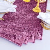 Crushed Velvet Table Runner 13x108 Mauve