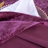 Round Ice Crushed Velvet Tablecloth 120" Mauve