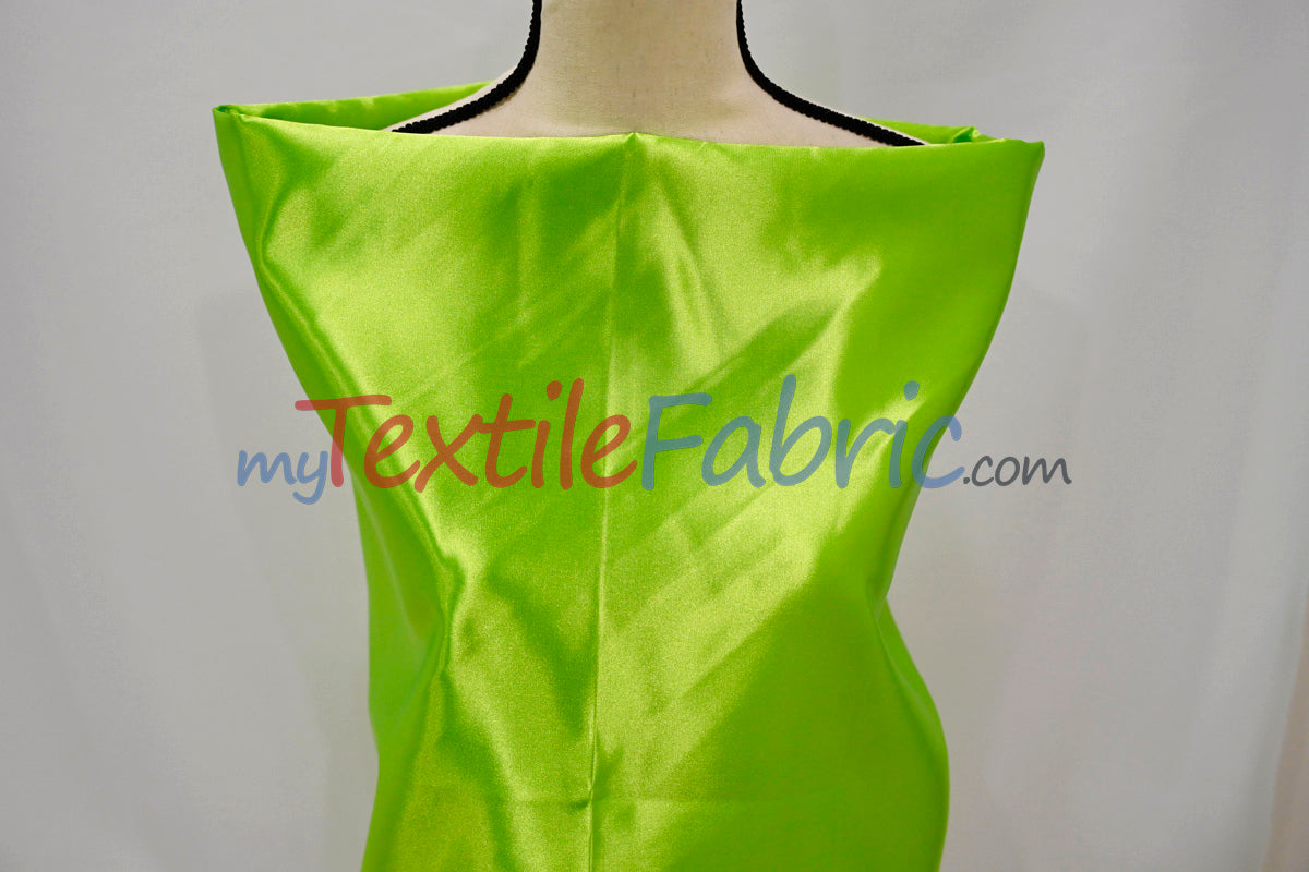 Bridal Satin Polyester Fabric - Shiny Solid, 58/60" Width, Multiple Colors (Yards, Bolts, Sample Swatches)