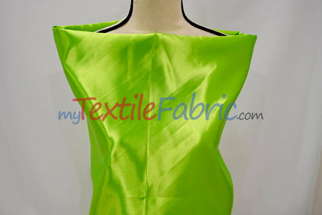 Bridal Satin Polyester Fabric - Shiny Solid, 58/60" Width, Multiple Colors (Yards, Bolts, Sample Swatches)
