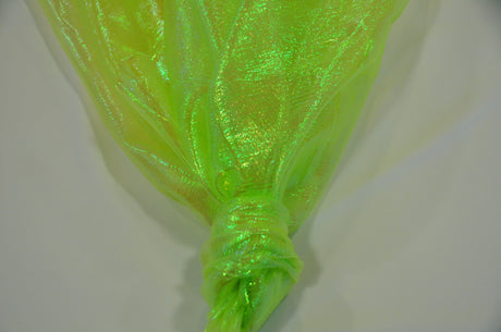 Crush Iridescent Pearl Organza Polyester Fabric - Sheer Crushed Holographic, 38/40" Width (1 Yard)