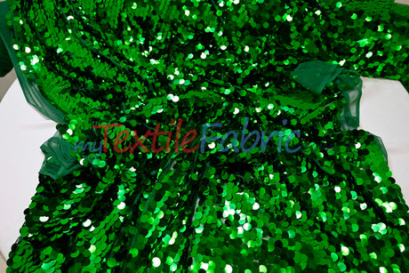 Fish Scale Paillette Sequins Polyester Fabric - 9Mm Sequins, 54" Width, Multiple Colors (1 Yard)