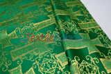 Religious Cross Brocade 100 Percent Polyester Fabric - Elegant Cross Motif, 60" Width (1 Yard)