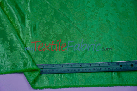 Satin Jacquard Satin Polyester Fabric - Satin Flower Brocade, 58/60" Width, Sample Swatch 3"x3" (1 Sample Swatch)