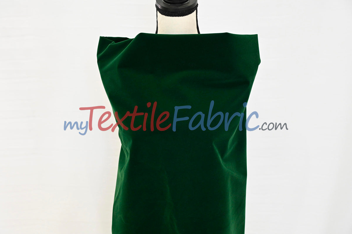 Scuba Flocking Velvet Fabric - Red, Flag Green, Hunter Green, Royal Blue, Black, 60" Width (1 Yard)