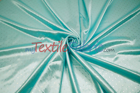 Mini Star Silky Satin Fabric - 100 Percent Polyester Fabric, White Pink Mint, 58/60" Width (1 Yard)
