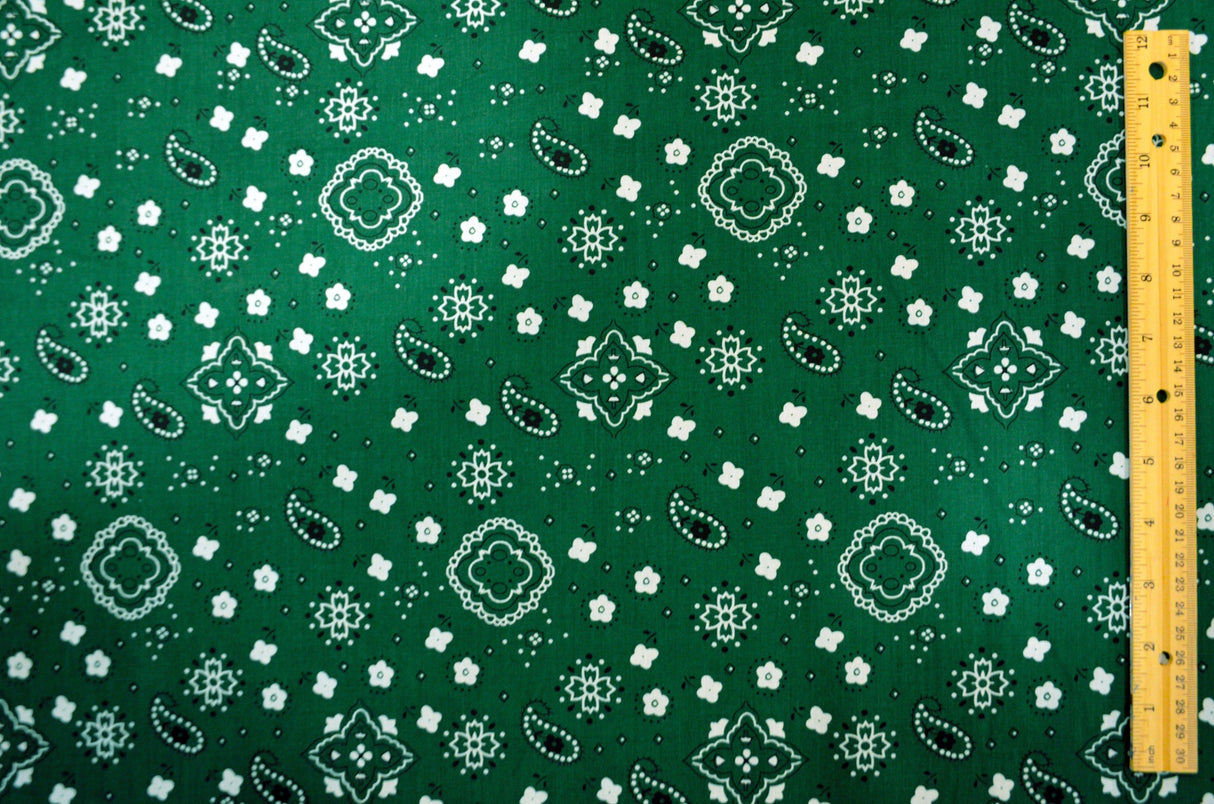 Bandana Cotton Print Polyester Cotton Broadcloth Fabric - Multiple Colors, 58/60" Width (1 Yard)