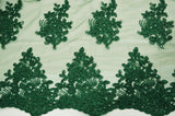 Camilla Embroidery Polyester Fabric - Flower Embroidery With Sequins, Sheer Bridal Lace, 52" Width (1 Yard)