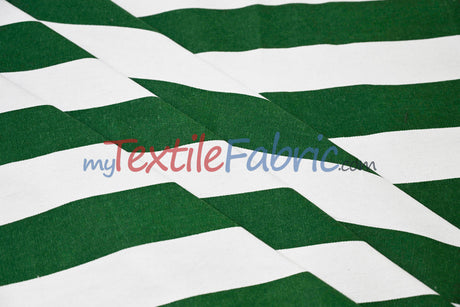 10 Oz 100% Cotton Canvas 2" Stripe Fabric - Multiple Colors, 60" Wide (1 Yard)