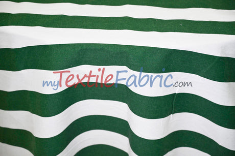 10 Oz 100% Cotton Canvas 2" Stripe Fabric - Multiple Colors, 60" Wide (1 Yard)