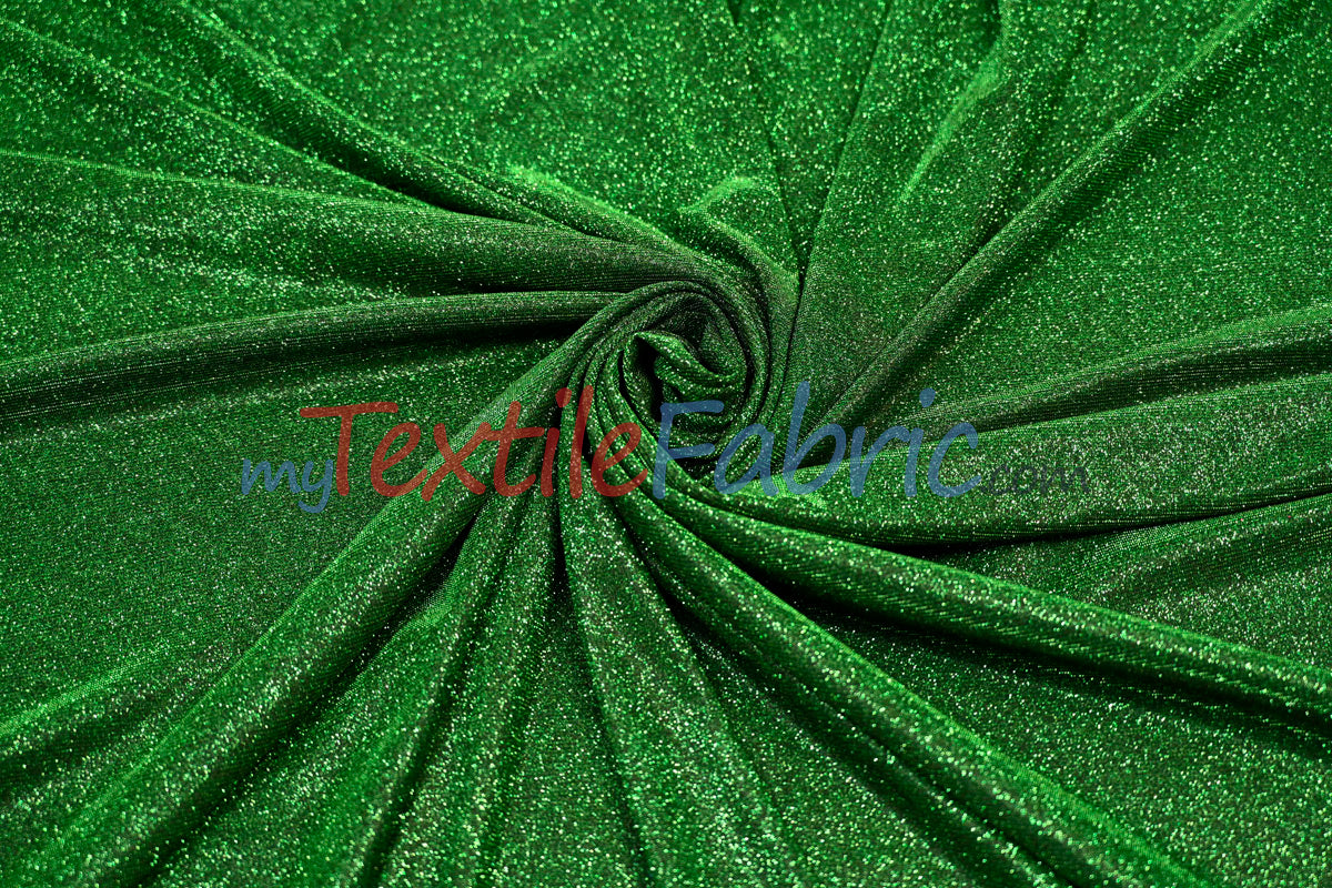 Stretch Glimmer Knit Polyester Spandex Fabric - Metallic Glitter Knit, 56" Width (1 Yard)