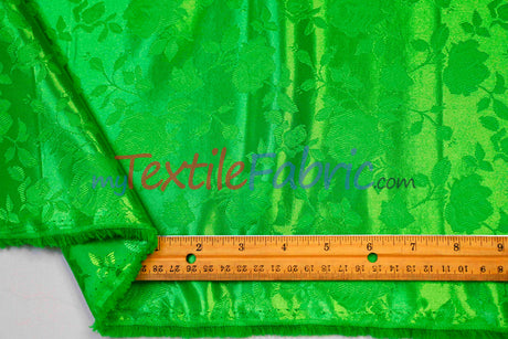 Satin Jacquard Satin Polyester Fabric - Satin Flower Brocade, 58/60" Width, Sample Swatch 3"x3" (1 Sample Swatch)