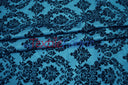 Damask Flocking Taffeta Fabric - Flocking Velvet Damask, 58/60" Width (1 Yard)