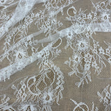 Embroidered Lace Fabric with Eyelash Scallop