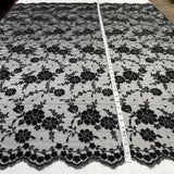 Embroidered Lace Mesh Turquoise Silver
