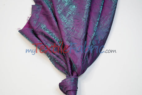 Iridescent Crush Shimmer Rayon Polyester Fabric - Iridescent Two-Tone Crushed Shimmer, 52/54" Width, Multiple Colors (Yards & Bolts)