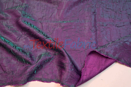 Iridescent Crush Shimmer Rayon Polyester Fabric - Iridescent Two-Tone Crushed Shimmer, 52/54" Width, Multiple Colors (Yards & Bolts)