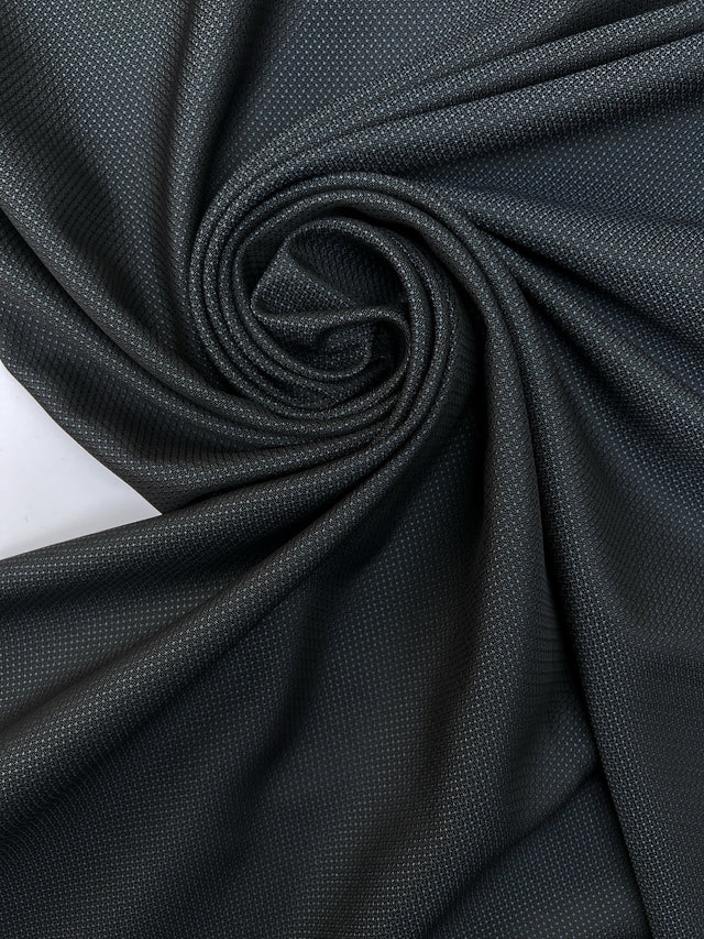 Cotton Wool Jacquard Gray Black Fabric
