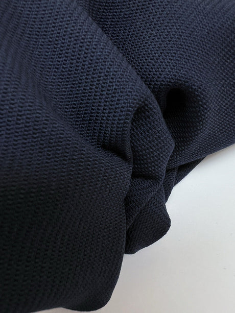Blue Wool Polyester Elastane Tweed