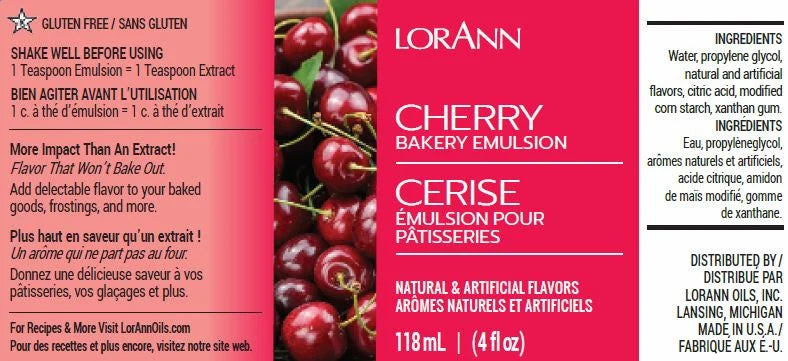 LorAnn Oils Cherry Bakery Emulsion, 4 fl. oz