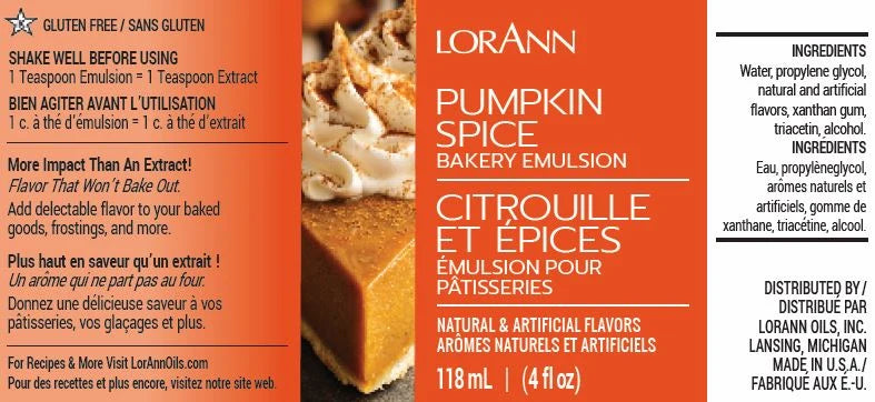 LorAnn Oils Pumpkin Spice Bakery Emulsion, 4 fl. oz