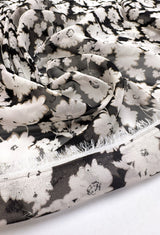 Polyester Chiffon Floral Print Beige Black