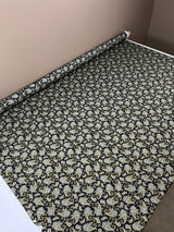 Polyester Crepe Paisley Print Brown Black