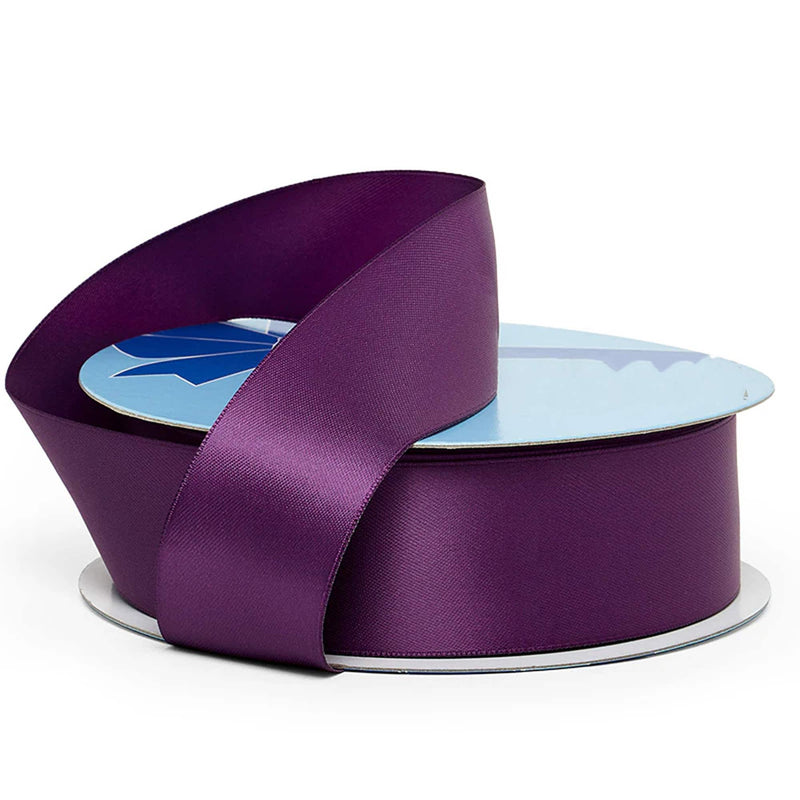 Single Hue Fabric Satin Ribbon 7/8 '' X 50 yd Double Faced 1 / roll Plum
