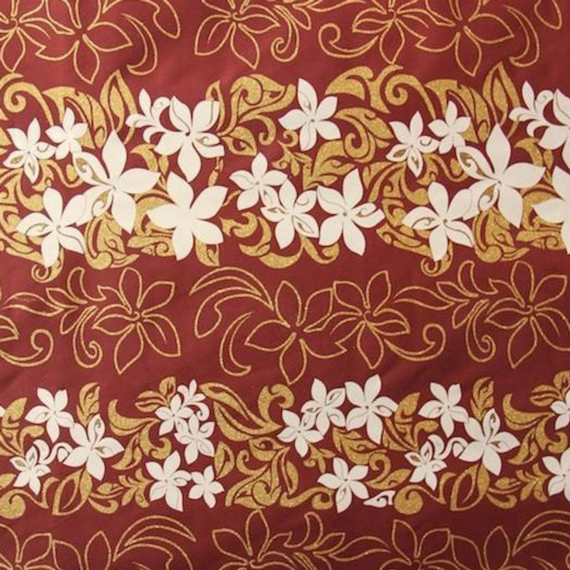Tiare Garden Glitter Polyester Fabric - Floral Plumeria Design, 60" Width (1 Yard)