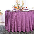 Round Crushed Velvet Tablecloth 132 Inch Mauve