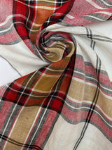 Linen Checked Woven Fabric