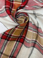 Linen Checked Woven Fabric