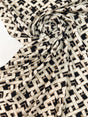 Polyamide Elastane Knitted Fabric Beige Black Geometric Print
