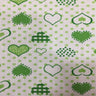 Polka Dot Heart Printed Poly Cotton Fabric - Polka Dot Heart Print, Pink, 59" Width (1 Yard)