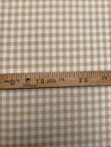 Viscose Blend Checked Beige White Fabric