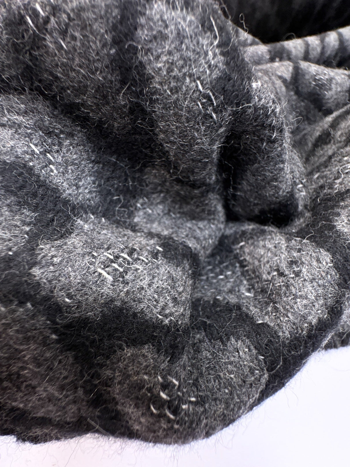 Wool Cotton Polyamide Double Weave Animal Print Gray Black