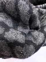Wool Cotton Polyamide Double Weave Animal Print Gray Black