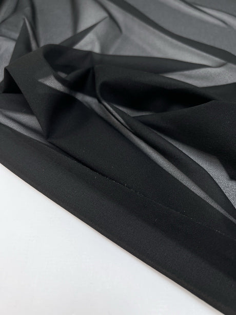 Black Polyester Interlining With Elastane