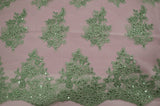 Camilla Embroidery Polyester Fabric - Flower Embroidery With Sequins, Sheer Bridal Lace, 52" Width (1 Yard)