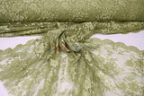 Chantilly Lace Polyester Fabric - Floral Embroidery, Sheer Mesh, 52" Width (1 Yard)