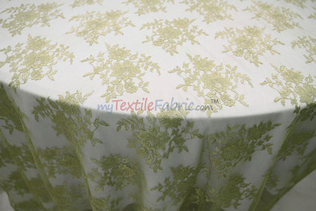 Chantilly Lace Polyester Fabric - Floral Embroidery, Sheer Mesh, 52" Width (1 Yard)