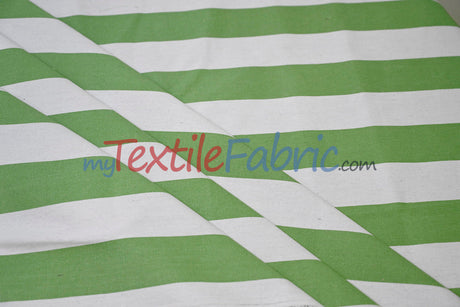 10 Oz 100% Cotton Canvas 2" Stripe Fabric - Multiple Colors, 60" Wide (1 Yard)