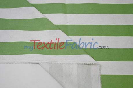 10 Oz 100% Cotton Canvas 2" Stripe Fabric - Multiple Colors, 60" Wide (1 Yard)