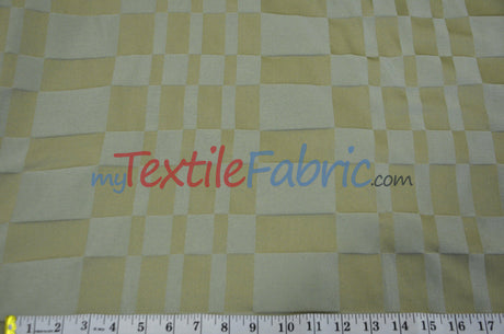 Faux Dupioni Polyester Fabric - Plaid, 54" Width (By The Yard)