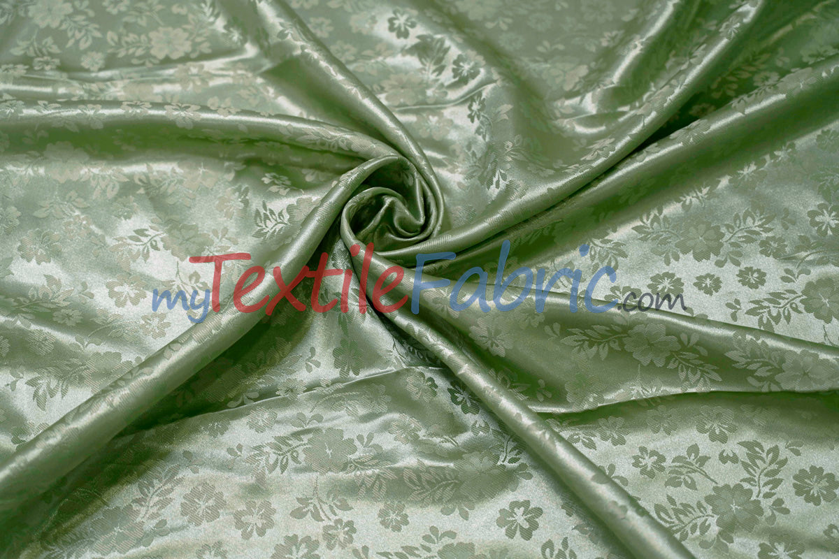 Jasmine Jacquard Polyester Fabric - Floral Brocade, 60" Width (1 Yard)