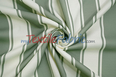Rustic Linen Stripe Polyester Fabric - Yarn-Dyed Horizontal Stripes, 56/58" Width (1 Yard)