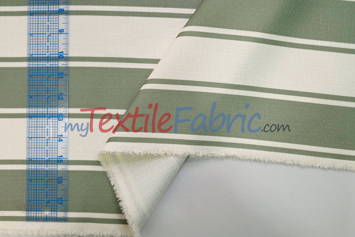 Rustic Linen Stripe Polyester Fabric - Yarn-Dyed Horizontal Stripes, 56/58" Width (1 Yard)