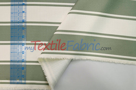 Rustic Linen Stripe Polyester Fabric - Yarn-Dyed Horizontal Stripes, 56/58" Width (1 Yard)