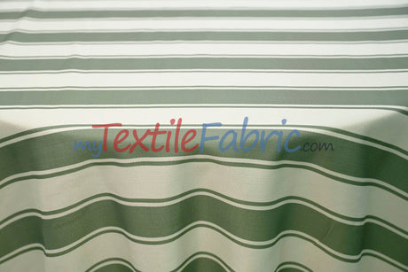 Rustic Linen Stripe Polyester Fabric - Yarn-Dyed Horizontal Stripes, 56/58" Width (1 Yard)